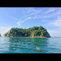        chora island viewed from a boat in june
  - Costa Rica