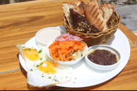 Tlv Breakfast Two Eggs Salad Tahini Foccaccia And Brownie
 - Costa Rica