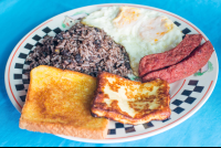 Gallo Pinto Eggs Sausage Cheese And Toast Soda Victoria
 - Costa Rica