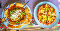 Shredded Beef Nachos And Pizza Ariel View Osa Palmas Restaurant
 - Costa Rica