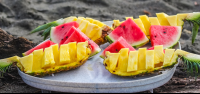 Pineapple And Watermelo Snaks Platanares Mangroves In Puerto Jimenez
 - Costa Rica