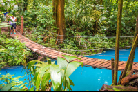 Hanging Bridge Lateral View With Celeste River
 - Costa Rica