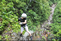 A Person Ready To Rappel Down The Lost Canyon
 - Costa Rica