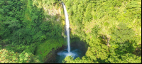 Fortuna Waterfall Front Aerial View With Pond
 - Costa Rica