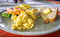 Scramble Eggs With Fruits At La Leona Lodge
 - Costa Rica