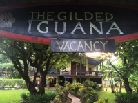 entrance sign gilded iguana
 - Costa Rica