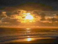 beach on la leona ranger station corvocado national park sunset 
 - Costa Rica