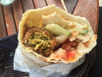 inside falafel sandwich falafel cafe 
 - Costa Rica