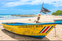 Playa Pelada La Pina Boat On Sand Nosara
 - Costa Rica