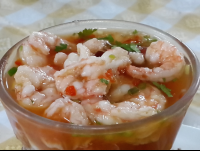 Shirmp Ceviche Closeup At Perla Del Sur Restaurant
 - Costa Rica