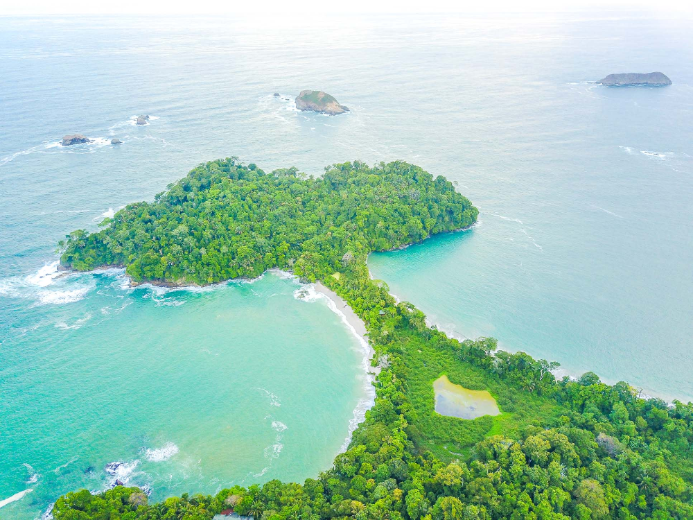        manuel antonio national park cathedral point looking south aerial views
  - Costa Rica